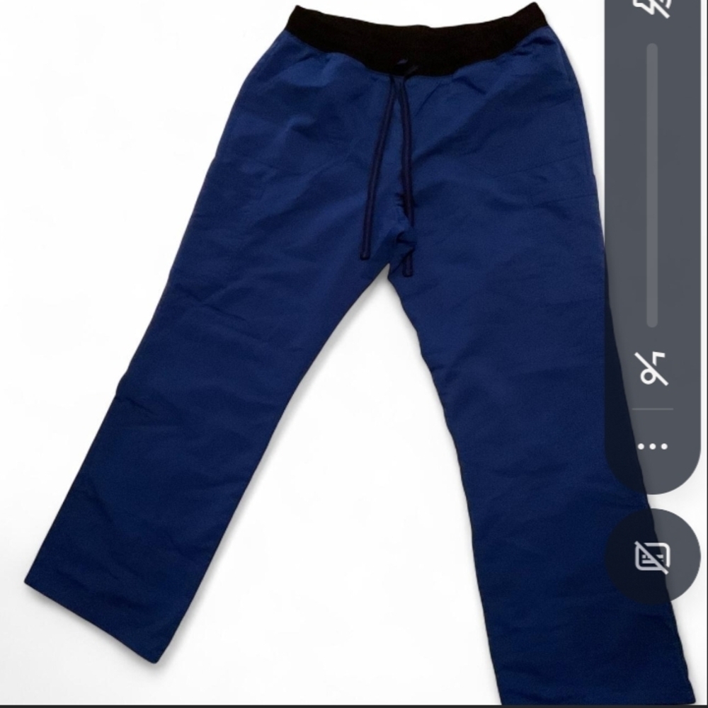 Scrubstar Blue and Black Drawstring Scrub Pants